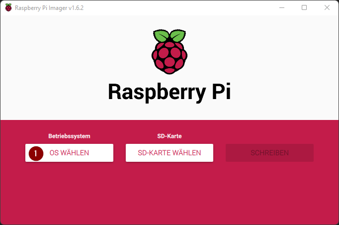 Raspberry Pi Image aufspielen - Schritt 1
